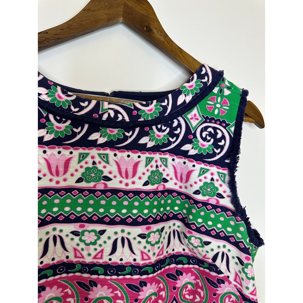 Talbots Fringed Sheath Dress Sleeveless Colorful Printed Plus Size 16P 16 Petite - Picture 6 of 16
